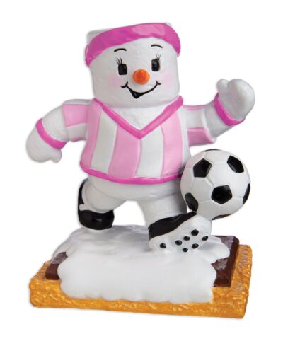MM20005-G - Marshmallow Soccer Player (Girl) Personalized Christmas Ornament