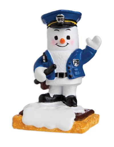MM20008 - Marshmallow Policeman Personalized Christmas Ornament