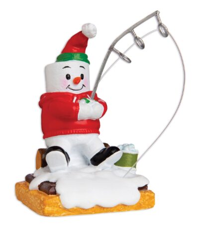 MM20016 - Marshmallow Ice Fisherman Personalized Christmas Ornament