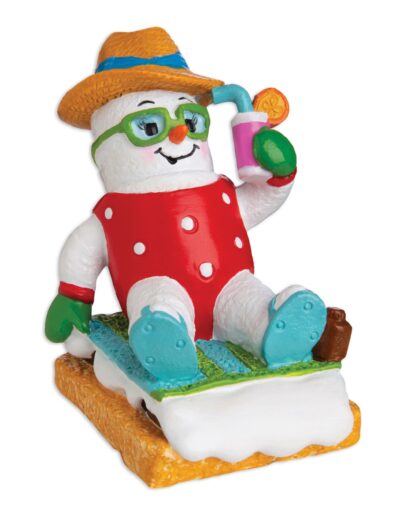 MM20020-F - Marshmallow Vacationer (Female) Personalized Christmas Ornament