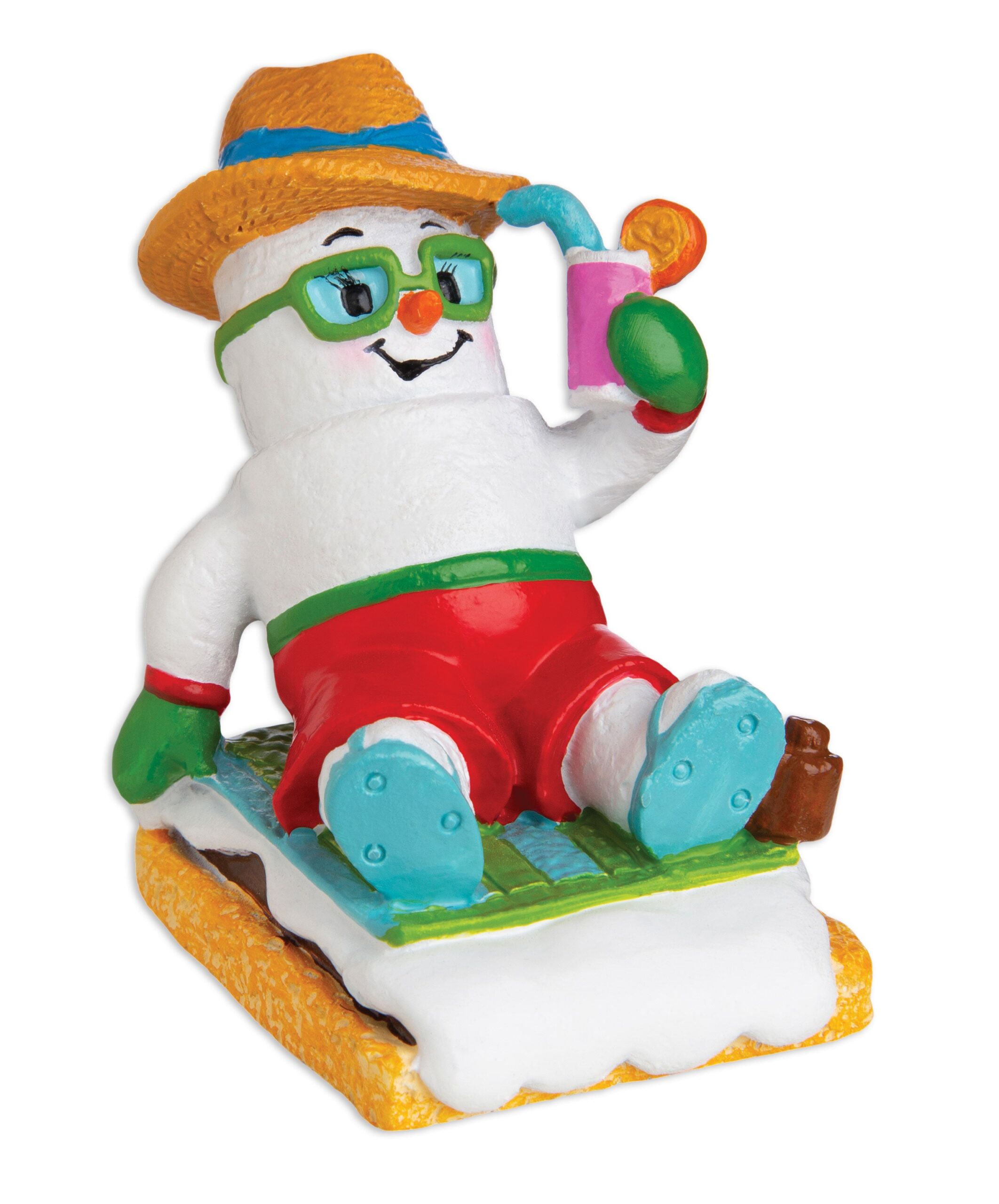 MM20020-M - Marshmallow Vacationer (Male) Personalized Christmas Ornament