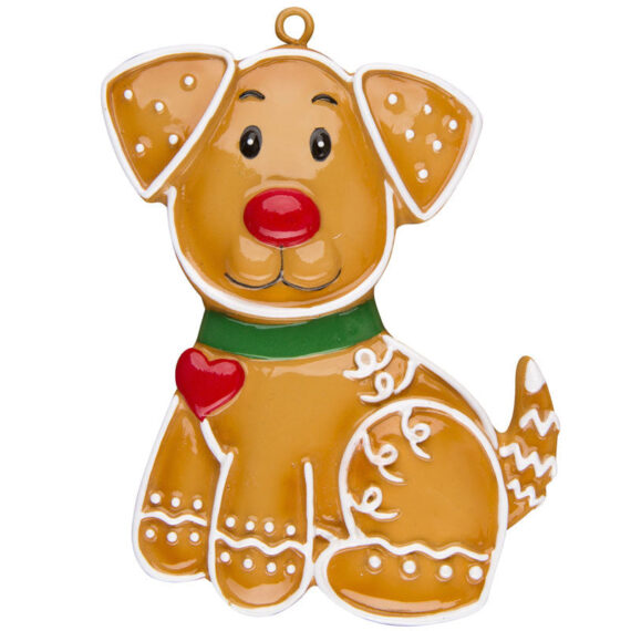 OR1222 - Gingerbread Dog Personalized Christmas Ornament