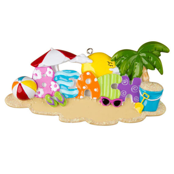 OR1304 - Beach Personalized Christmas Ornament