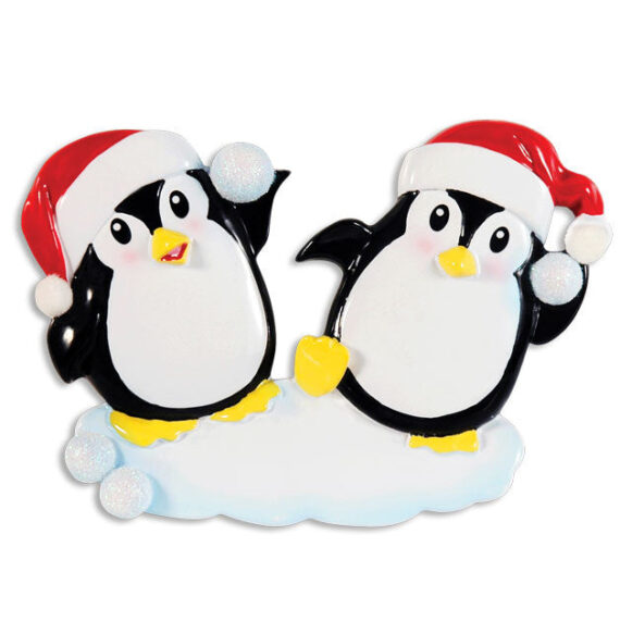 OR1318 - Penguin Snowball Couple Personalized Christmas Ornament