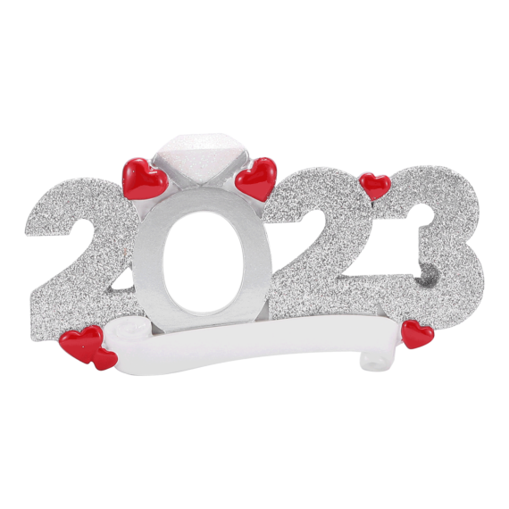 OR1335 - 2023 Engagement Couple Personalized Christmas Ornament