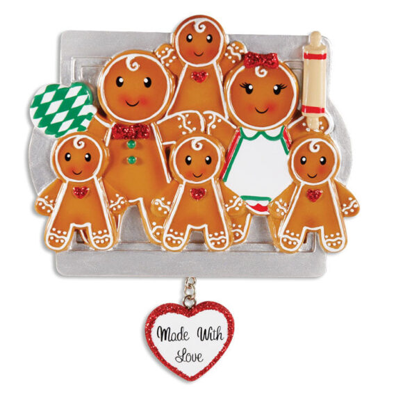 OR1345-6 - Made W/Love Family Of 6 Personalized Christmas Ornament