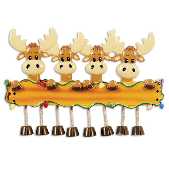OR1364-4 - Moose Family Of 4 Personalized Christmas Ornament