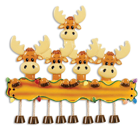 OR1364-5 - Moose Family Of 5 Personalized Christmas Ornament