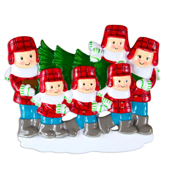 OR1366-6 - Christmas Tree Lot Family Of 6 Personalized Christmas Ornament