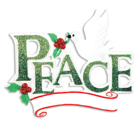 OR1372 - Peace Personalized Christmas Ornament