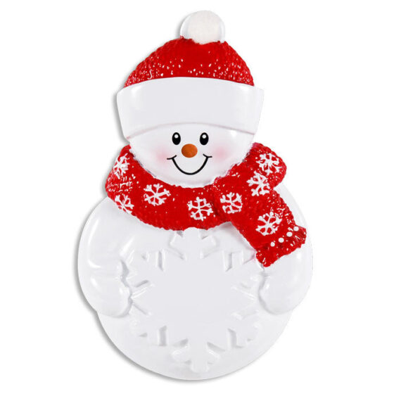 OR1430 - Snowman W/Snowflake Personalized Christmas Ornament