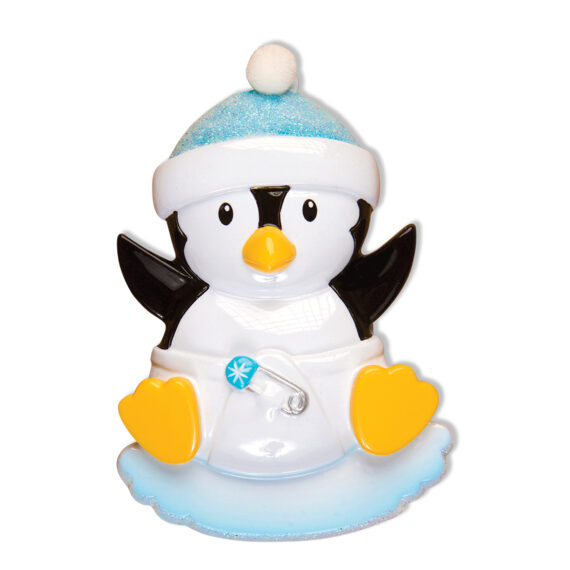 OR1493-B - Baby Penguin Boy Personalized Christmas Ornament