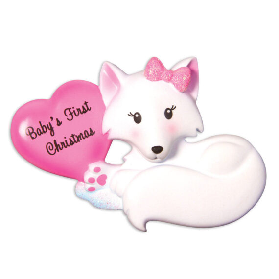 OR1501-P - Baby Fox (Pink) Christmas Ornament
