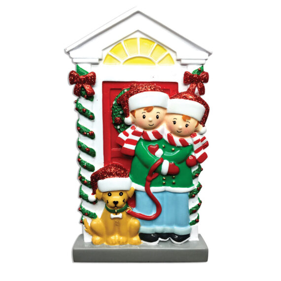 OR1611-2 - Couple with Dog Christmas Ornament