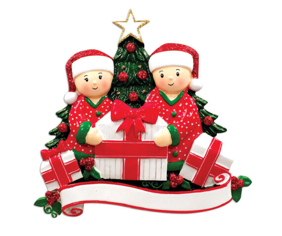 OR1523-2 - Opening Presents (couple) Christmas Ornament