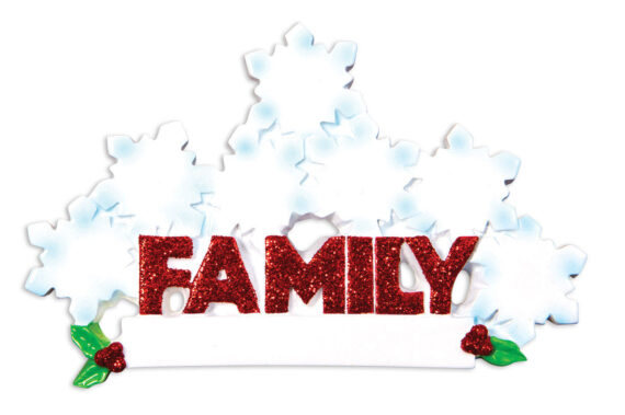 OR1524-7 - Word Family (with 7 Snowflakes) Christmas Ornament