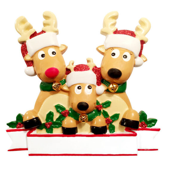 OR1527-3 - New Reindeer (family of 3) Christmas Ornament