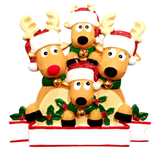 OR1527-4 - New Reindeer (family of 4) Christmas Ornament