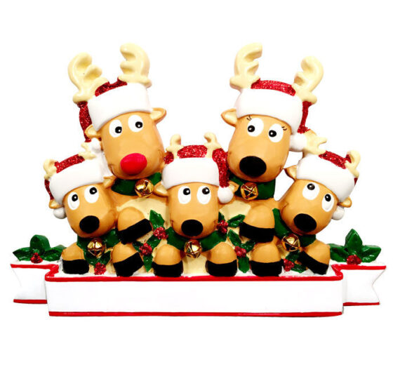 OR1527-5 - New Reindeer (family of 5) Christmas Ornament