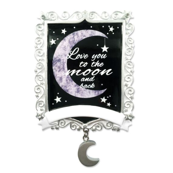 OR1530-MOON - Chalkboard "To The Moon And Back" Christmas Ornament