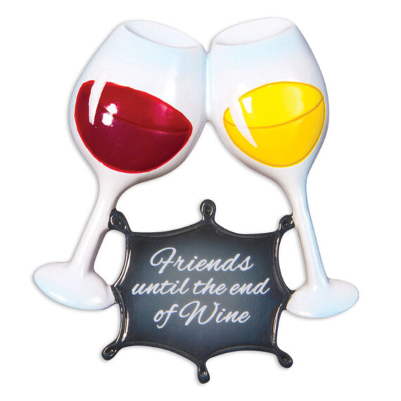OR1531-WINE2 - Friends Until The End of Wine Christmas Ornament