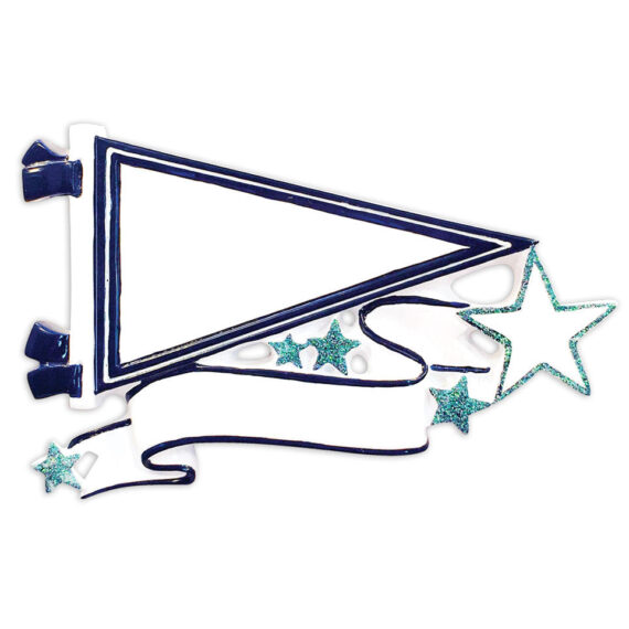OR1558-NB - Pennants (Navy Blue) Christmas Ornament
