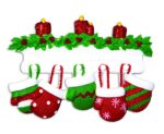 OR1570-5 - Red & Green Mitten Family of 5 Personalized Christmas Ornament