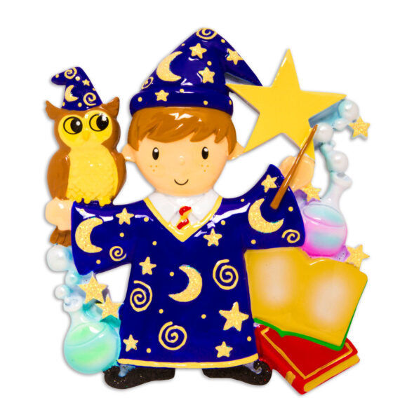 OR1584-BOY - Wizard Boy Personalized Christmas Ornament