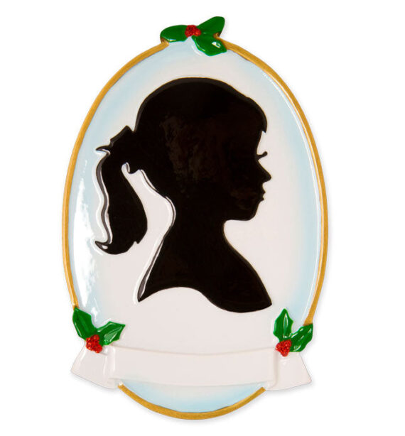OR1587-GIRL - Girl Silhouette Personalized Christmas Ornament