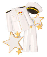 OR1598 - Armed Forces Uniform (White) Personalized Christmas Ornament