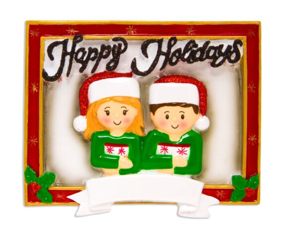 OR1600-2 - Christmas Card Couple Personalized Christmas Ornament