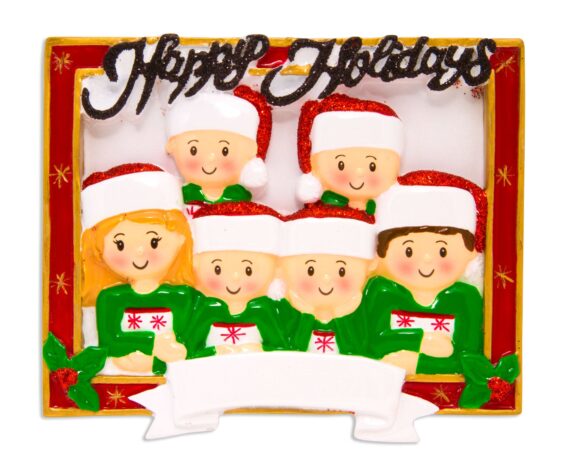 OR1600-6 - Christmas Card Family of 6 Personalized Christmas Ornament