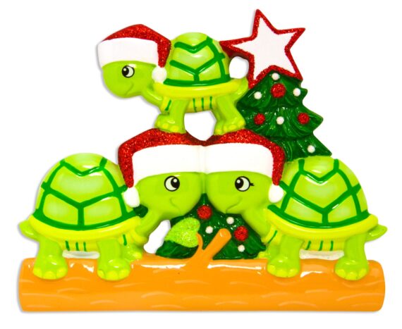 OR1608-3 - Turtle Family of 3 Personalized Christmas Ornament