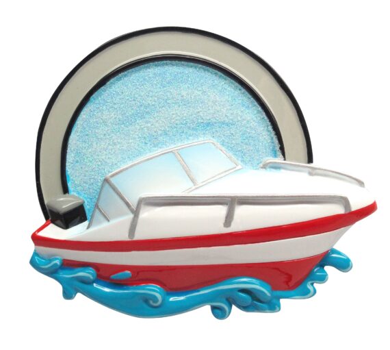 OR1632 - New Speed Boat Personalized Christmas Ornament