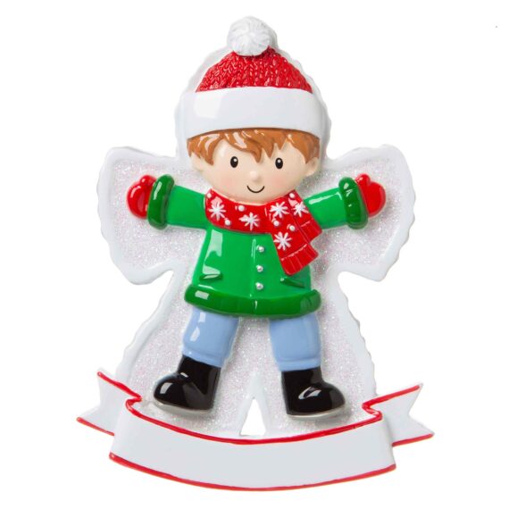 OR1662-B - Snow Angel (Boy) Personalized Christmas Ornament