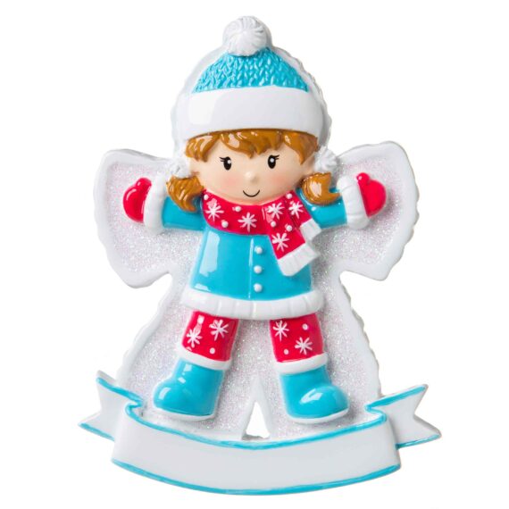 OR1662-G - Snow Angel (Girl) Personalized Christmas Ornament