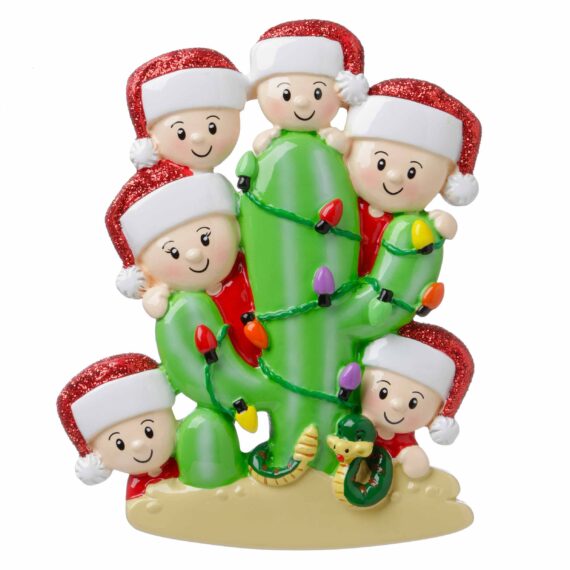OR1673-6 - Cactus Family of 6 Personalized Christmas Ornament
