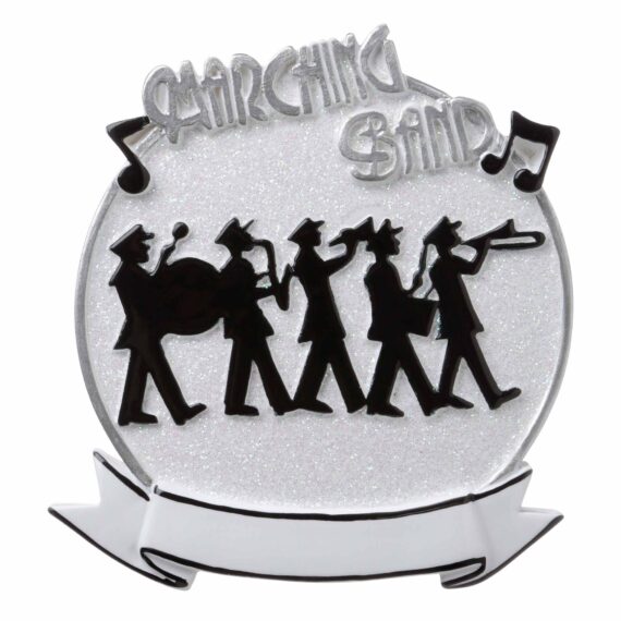 OR1689-WH - Marching Band (White) Personalized Christmas Ornament