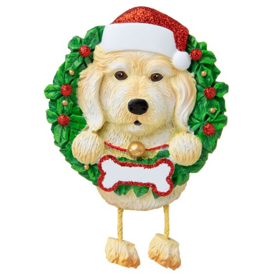 OR1712-LD/WH - Labradoodle White (Pure Breed) Personalized Christmas Ornament