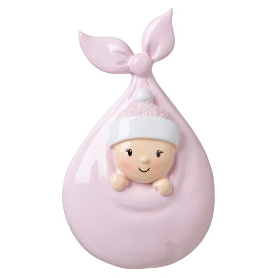 OR1734-P - Baby Bundle (Pink) Personalized Christmas Ornament