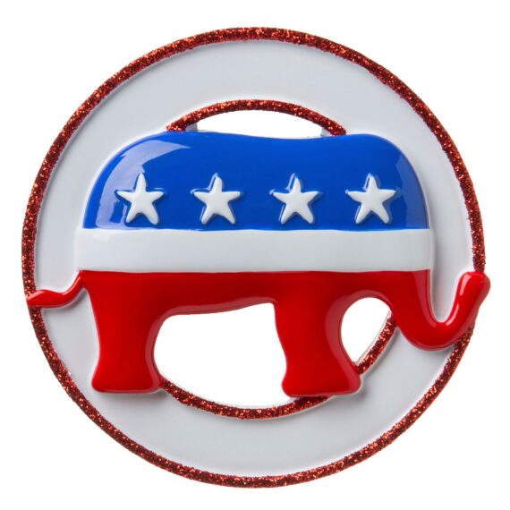 OR1758 - Republican Elephant Personalized Christmas Ornament