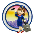 OR1809-F - Flight Attendant (Female) Personalized Christmas Ornament
