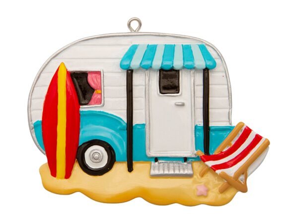 OR1835 - Beach Camper Personalized Christmas Ornament