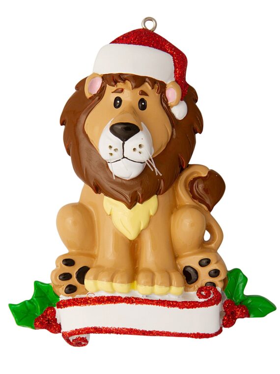 OR1850-LION - Lion (Zoo Animals) Personalized Christmas Ornament