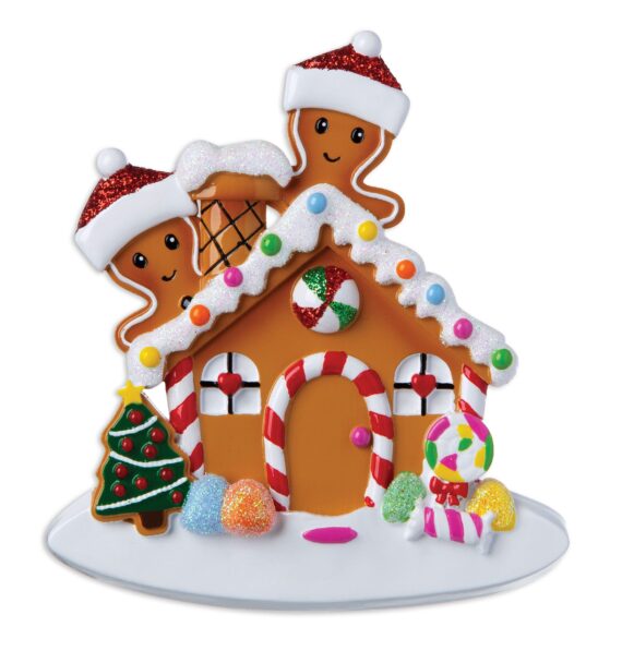 OR1872-2 - Gingerbread House Couple Personalized Christmas Ornament