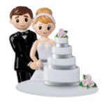 OR1880 - Wedding Couple with Cake Personalized Christmas Ornament