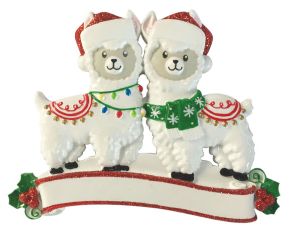 OR1910-2 - Llama Family of 2 Personalized Christmas Ornament
