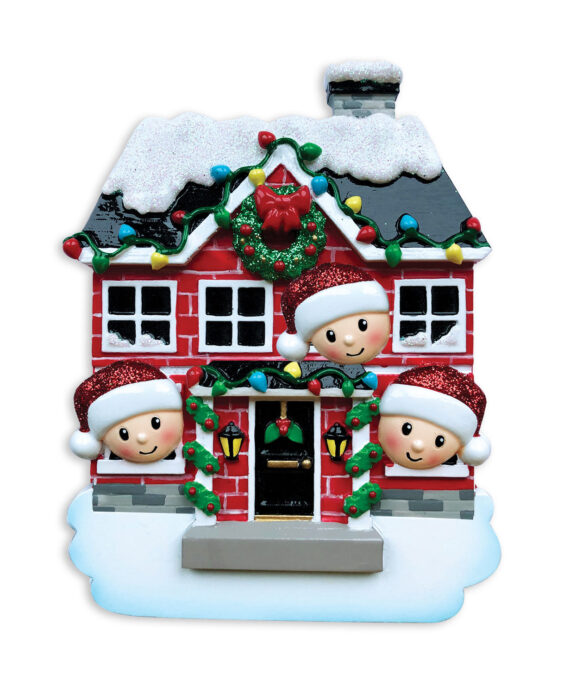 OR1911-3 - New House Family of 3 Personalized Christmas Ornament