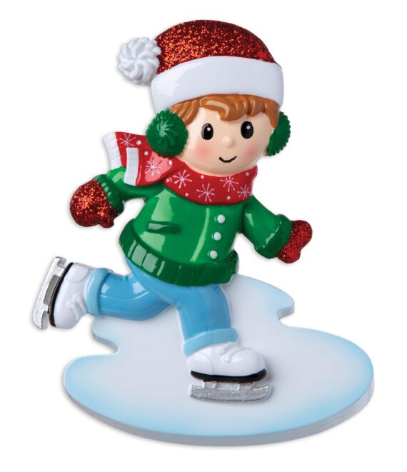 OR1959-B - Ice Skater Boy Personalized Christmas Ornament