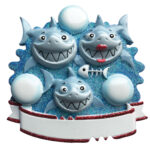 OR1969-3 - Shark Family of 3 Personalized Christmas Ornament